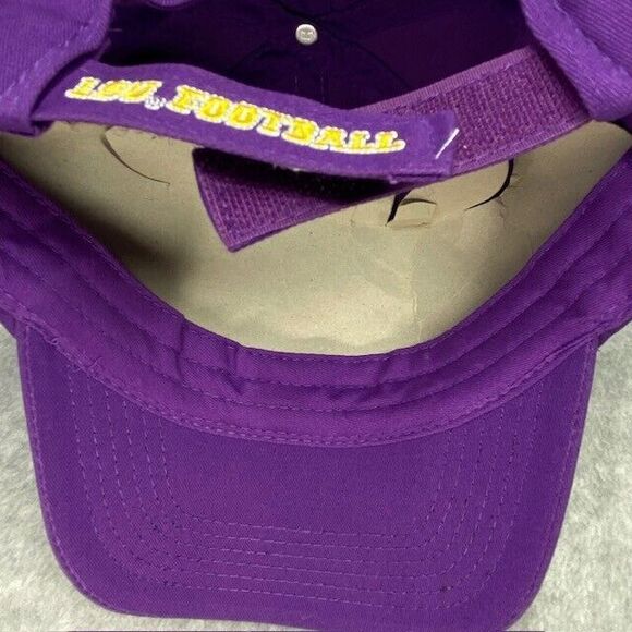 LSU Tigers Gridiron Club Hat Mens Purple Baseball Curve Bill Hook & Loop Cotton - Picture 3 of 12